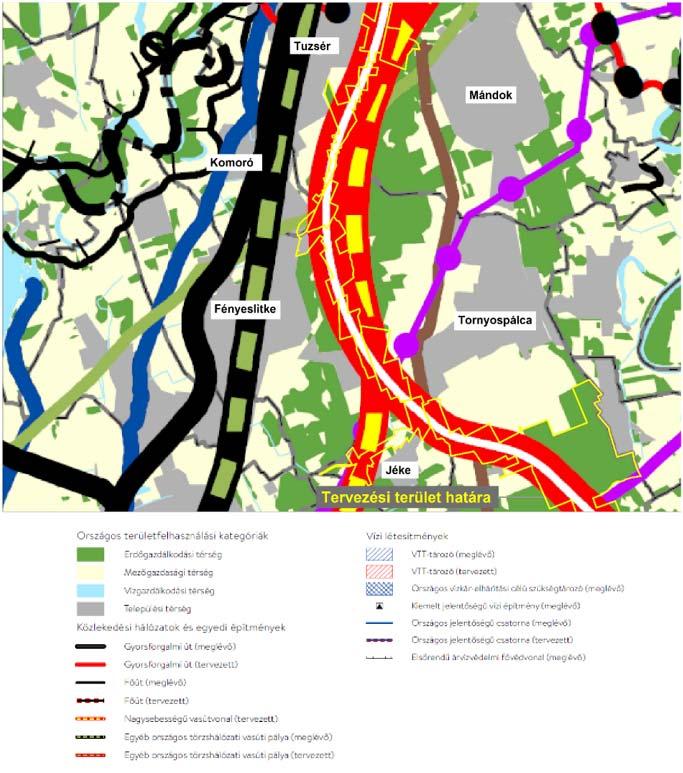 Az OTrT 2017-es egyeztetési változata már olyan országos szerkezeti terv változatot tartalmaz, melyen az engedélyezési tervben szereplő nyomvonal látható (lásd: 2. ábra).