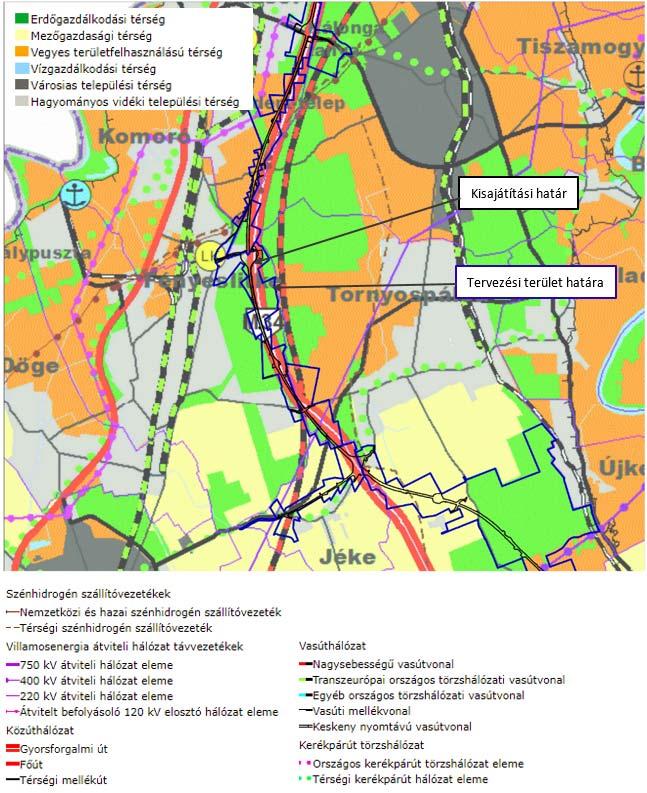 3. ábra: A tervezett M34 gyorsfogalmi út nyomvonala Szabolcs-Szatmár-Bereg Megye szerkezeti tervén (2011) 2 A megyei területrendezési tervek megújítása várhatóan 2018-ban kezdődik majd (az OTrT