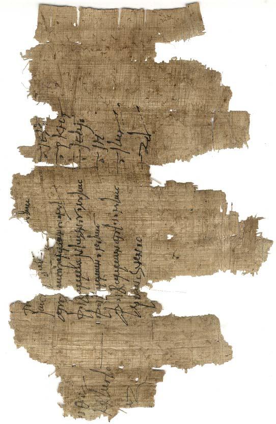 156 C) PAP. G 27313: EGY ARTABÉ-LISTA Delbó Katalin Farkas Anna G 27313 12 20,6 cm Kr. u. 5/6. sz. 3. tábla Az 5 6. századi, fekete tintával írt világosbarna papirusz 12 cm magas, 20,6 cm széles.