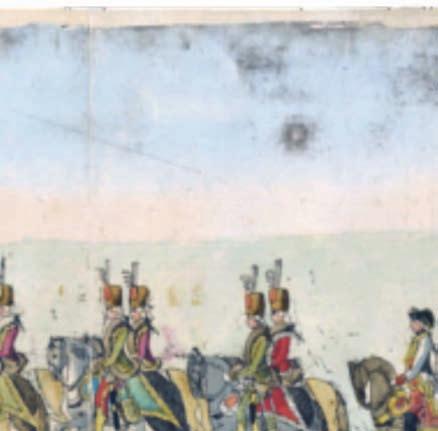 II. Lipót koronázási menete a Pozsonyi Városi Galéria metszetén, 1790. november 15-én tában hősi halált halt.