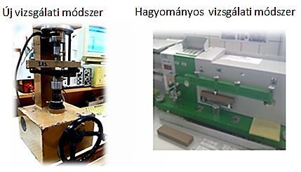 ábra: Hajlítószilárdság mérő berendezés A hagyományos homok szilárdságvizsgáló berendezés, mérés során csak egy értéket, a tönkremenetelhez tartozó maximális hajlítószilárdság értéket adja meg, amit