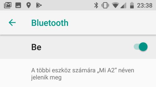 BLUETOOTH BEÁLLÍTÁSA 1. Menjen a BEÁLLÍTÁSOK / BLUETOOTH menübe. 2. Kapcsolja be a Bluetooth funkciót. 3.