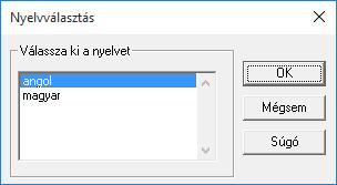 átállíthatjuk): Válasszuk az angol -t: