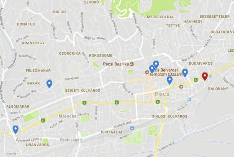 Térkép 01. Corso Hotel Pécs**** (10 perc sétatávolságra) 02. Palatinus City Center*** (18 perc sétatávolságra) 03. Adele Boutique Hotel (20 perc sétatávolságra) 04.