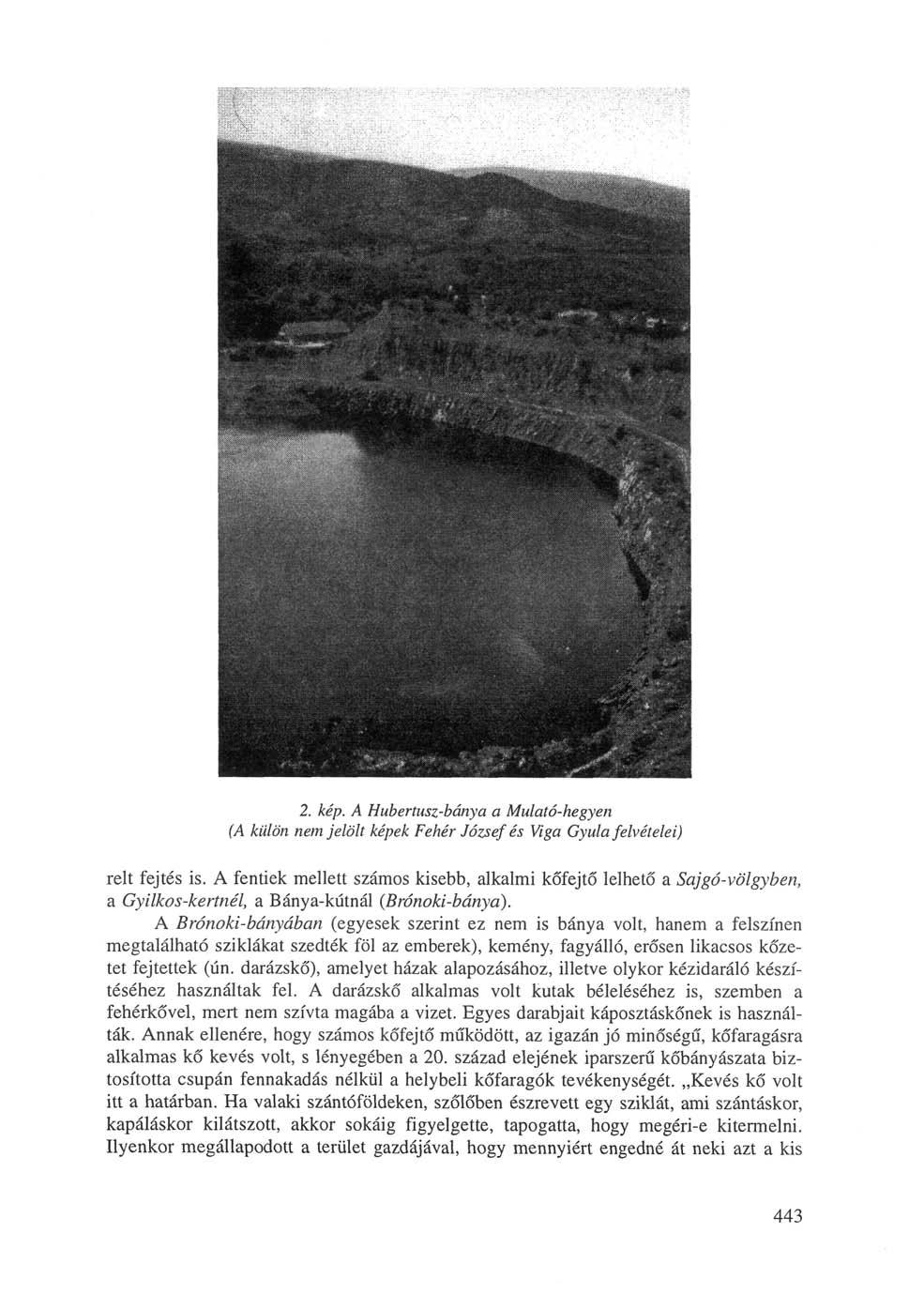 2. kép. A Hubertusz-bánya a Mulató-hegyen (A külön nem jelölt képek Fehér József és Viga Gyula felvételei) relt fejtés is.