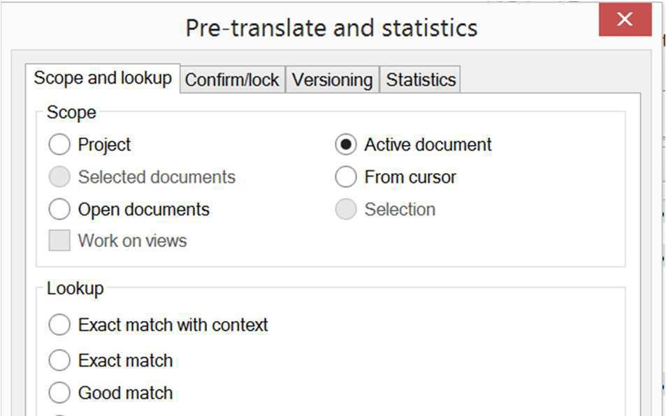 1. ábra: Előfordítás a memoq 2015-ben Az 1.