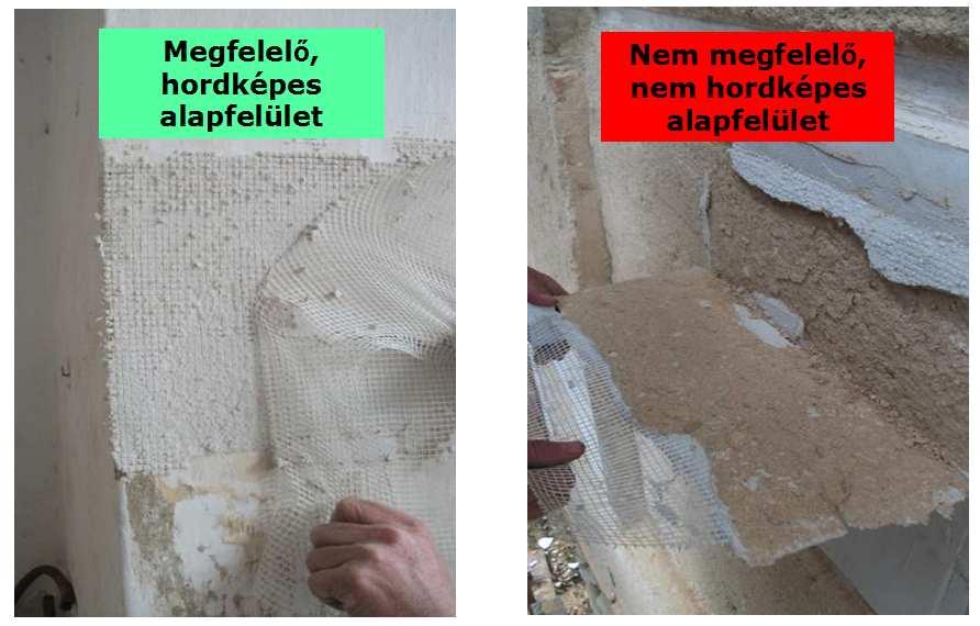 Vakolás földszinti falak belső oldalán: A régi vakolattól megtisztított falfelületeknél a