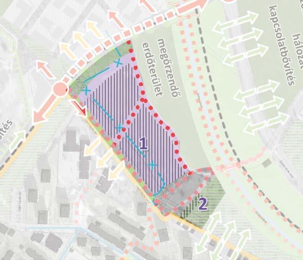 1.6. B AROSS UTCA TENGELYE MENTÉN KELETI IRÁNYBA HÚZÓDÓ ALULHASZNOSÍTOTT TERÜLET A Baross utca Ugró Gyula sor csomópontjának észak-keleti sarokpozíciójában lévő, bozótos, erdős, mintegy 5,5 hektáros