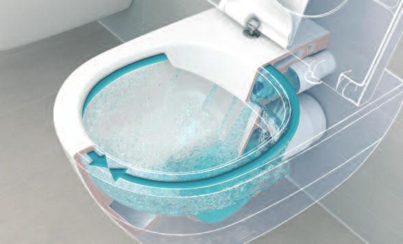clean flush CLEANFLUSH A WC-k énél a fejlesztések két irányba hatnak. Egyrészt a minél kevesebb vízfelhasználásra, másrészt a minél teljesebb i felület elérésére törekednek a gyártók.