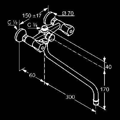 perlátor M 22 x 1 automatikus kád/zuhany váltó zuhanycsatlakozás G 3/4 KLUDI SPEZIAL kádtöltő- és zuhanycsap NA 15 terralux műanyag fogantyú (15) névleges vízmennyiség: (B/A osztály)