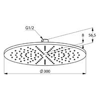 KLUDI A-QA KLUDI A-QA tányér-fejzuhany NA 15 Ø 250 mm fém fejzuhany gömbcsuklós fejzuhany gyors vízkő-eltávolító rendszerrel csatlakozó G 1/2 zuhanykar nélkül króm 6432505-00 59.