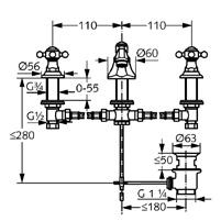 1/2 x 300 mm lefolyógarnitúra G 1 1/4 kar benyúlása 145 mm króm aranyozott 23 kt króm aranyozott 23 kt króm aranyozott 23 kt króm aranyozott 23 kt 510120520 510124520 510100520 510104520 5101005G5