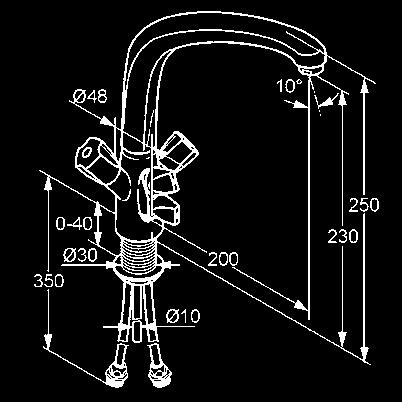 420 KLUDI STANDARD mosogatócsap multi-csatlakozóval NA 15  (360 ) perlátor M 24 x 1 két
