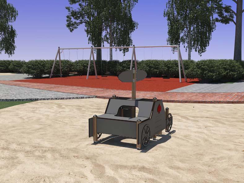 HAGS SOLO HIDRAULIKUS TANK játék Jellemzés: Willy Jeep tematikus változata, amely a Süsü, a sárkány c. meséből a zsoldosok hidraulikus tankját formázza. Statikus eszköz; bújócskahely.