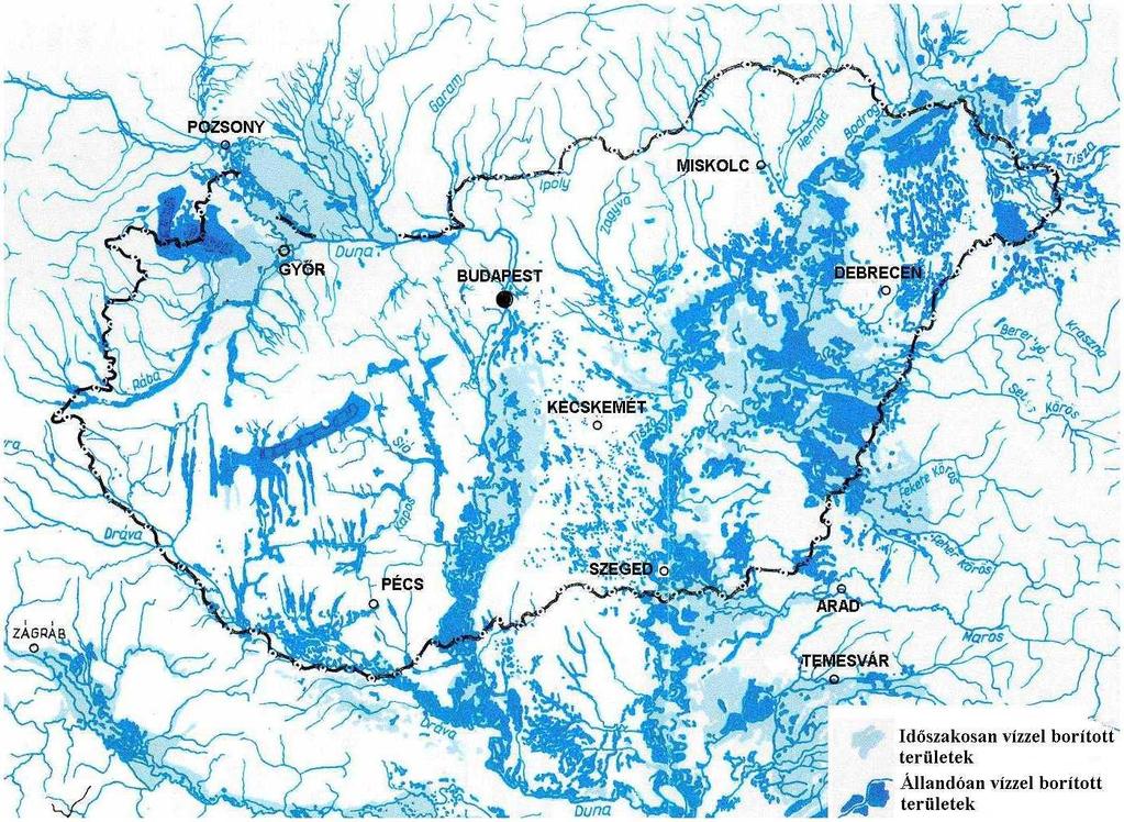 A Kárpát-medence vízborította és árvízjárta területei