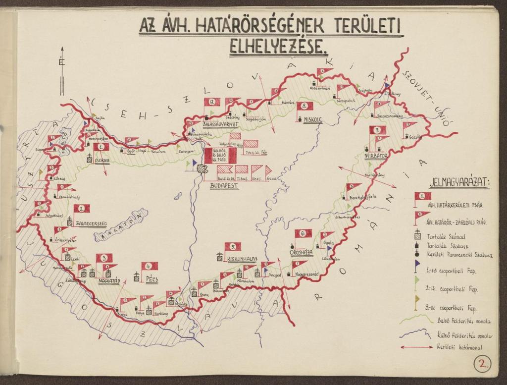 Az ÁVH-ba integrált határőrség egységei 1955-ben.