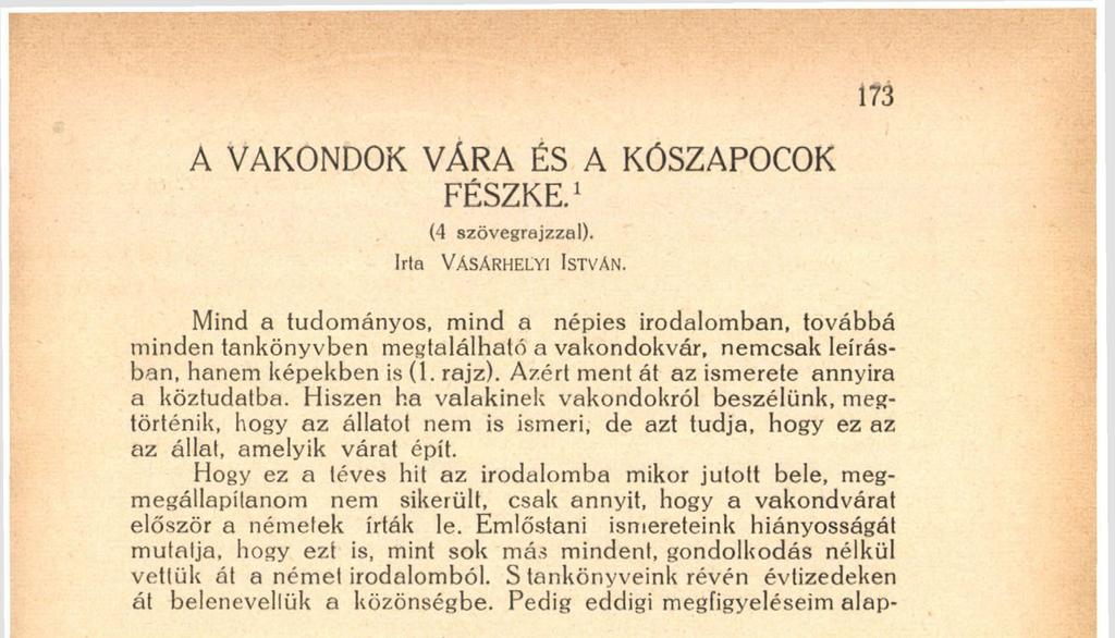 S tankönyveink révén évtizedeken át beleneveltük a közönségbe. Pedig eddigi megfigyeléseim alap- 1. rajz. A vakondok állítólagos vára, ahogy minden tankönyvben szerepel.