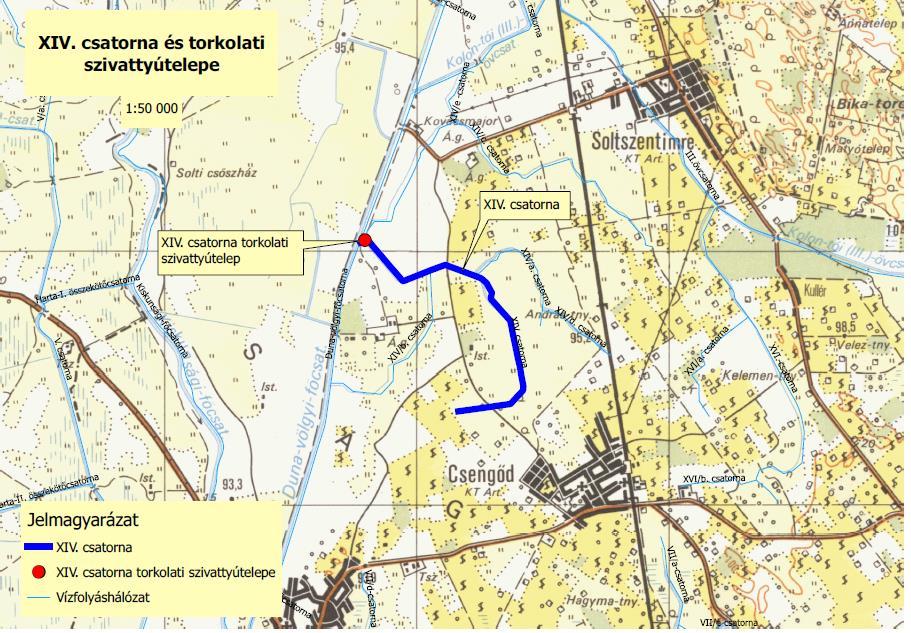 XIV. torkolati szivattyútelep elhelyezkedése Projektelem megvalósításának számszerűsíthető céljai (indikátorok) Rekonstrukcióval érintett szivattyútelep db 0 1 Rekonstrukcióval érintett gépegység db