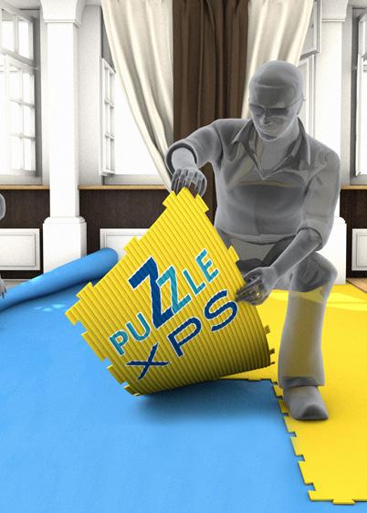 PADLÓALÁTÉTEK ProfiFloor XPS 5 mm, PUZZLE Az extrudált polisztirolból (XPS) készült alátétek legnagyobb előnye a hosszútávú és magas teherbírási képesség, ami a klikk-rendszerrel ellátott padlók