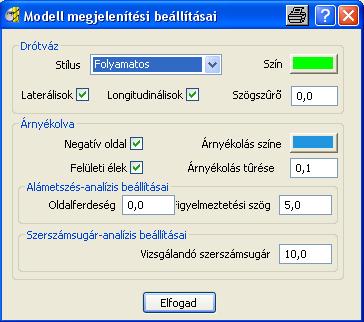 Megjegyzés A PowerMill mind a megjelenítés mind pedig a pályaszámítás során