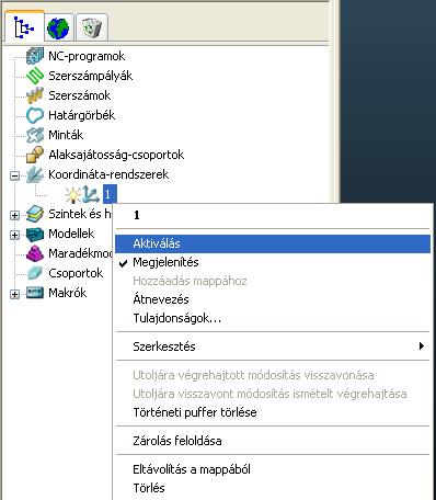 koordináta-rendszer készítése parancsot.