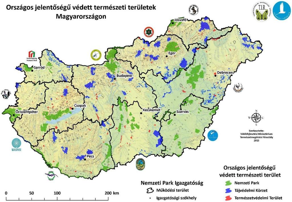 Az ország egész területe 10 nemzeti park igazgatóság alá tartozik (4. ábra).