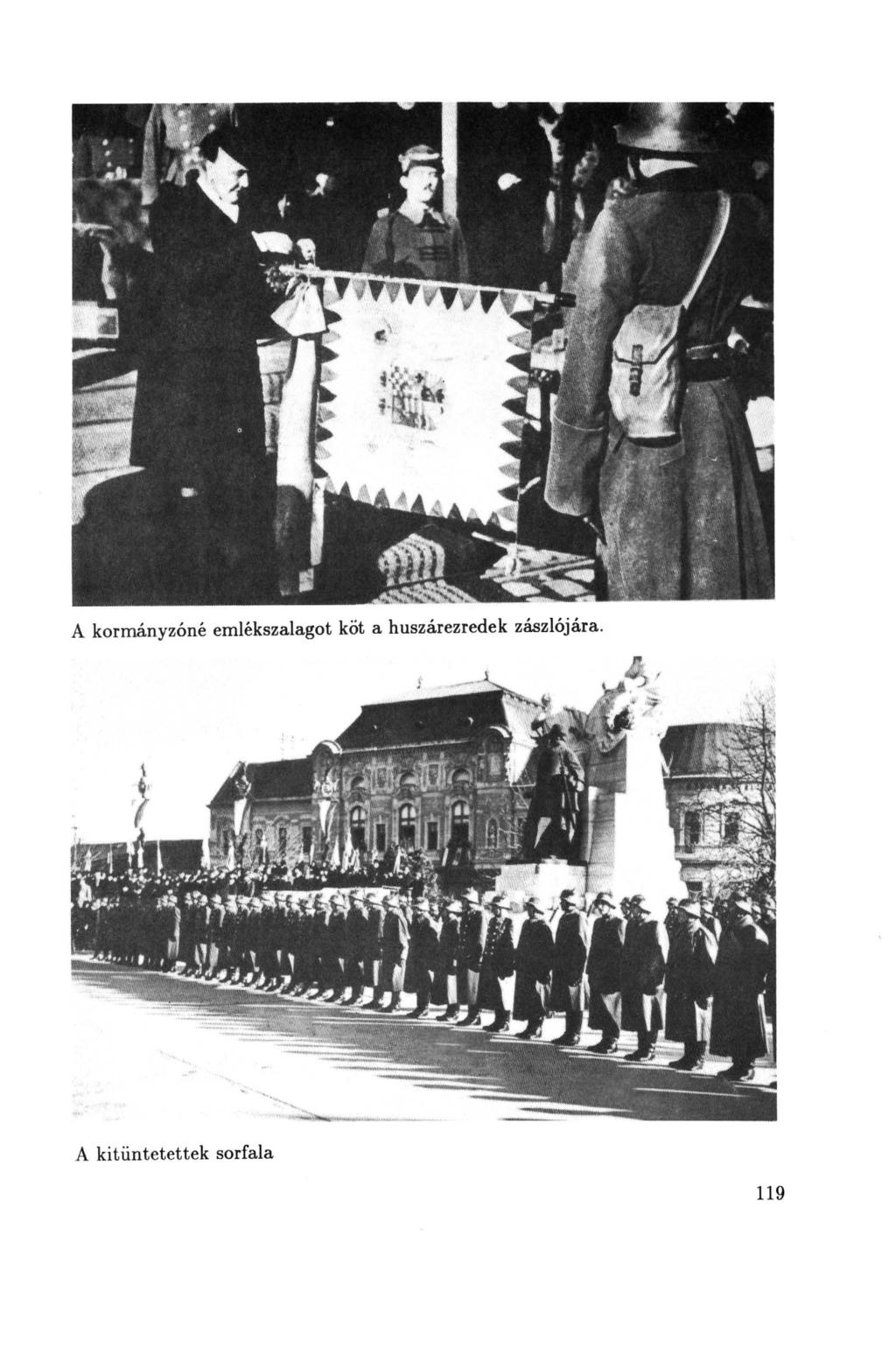 A kormányzóné emlékszalagot köt a