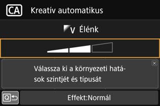Q Gyorsvezérlés Alap zóna módokban a <Q> gomb megnyomásával megjeleníthető a gyorsvezérlés képernyő. Azokat az elemeket állíthatja be, amelyek szerepelnek a 112 113. oldalon található táblázatokban.