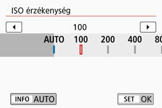 g: Az ISO-érzékenység beállítása állóképek eseténn Az ISO-érzékenységet (a képérzékelő fényérzékenységét) a környezet megvilágítási szintjéhez kell beállítani.