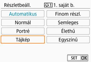 oldal) regisztrált képstílusok paraméterei is módosíthatók a fényképezőgépen. 1 2 Nyomja meg a <XA> gombot. Megjelenik a képstílusválasztó képernyő. Válassza a [Saját b. *] lehetőséget.