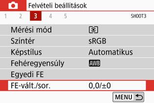 u A színtónus fényforrásnak megfelelő beállításan A beállított fehéregyensúly módosítható.