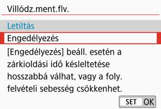 3 A villódzás csökkentésen Ha rövid záridővel készít felvételeket, például fénycsöves világítás mellett, a fényforrás villódzása azt okozhatja, hogy a kép alsó és felső részének expozíciója eltér.