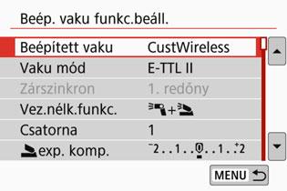 Egyéni vezeték nélküli vakus fényképezésn Teljesen automatikus fényképezés a beépített vakuval és több külső Speedlite vakuval A beépített vaku is használható a 224-225.