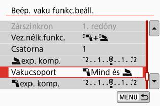 Ha módosítja a[vakucsoport] beállítást, a beépített vakuval kiegészített több Speedlite vaku használatával különféle vezeték nélküli vakubeállításokkal fényképezhet.