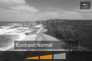 U Fényképezés kreatív szűrőeffektusokkaln 5 6 Állítsa be a szűrőeffektust. Nyomja meg az <B> gombot (kivéve a c esetén). A <Y> <Z> gombokkal állítsa be aszűrőhatást, majd nyomja meg a<0> gombot.