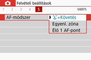 3 Fókuszálás az AF funkció segítségével Az AF-módszer kiválasztása Kiválaszthatja a témának és a fotózás feltételeinek legmegfelelőbb AF-módszert.