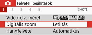 3 Digitális videozoom használata Ha a felvételi méret L6/4 (NTSC) vagy L5 (PAL), körülbelül 3 10-szeres digitális zoommal készíthet felvételt.