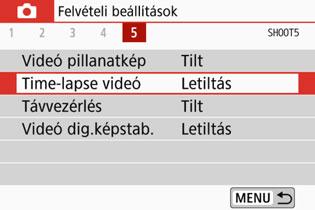 N Time-lapse videók készítése A beállított időközönként készített képeket a fényképezőgép képes automatikusan összefűzni, és így videofájllá alakítani.