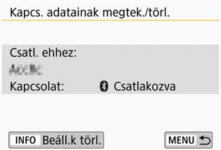 a[csatlakozás...] felirat jelenik meg. Törölje a kapcsolat adatait.