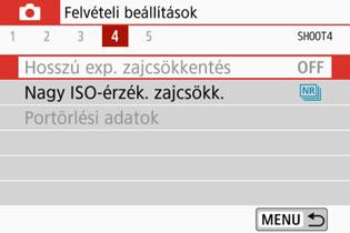 3 A menükben elvégezhető műveletek és konfigurációs lépések Halványan megjelenő menüelemek Példa: Amikor a [Többfelvételes zajcsökk] van beállítva A halványan megjelenő menüelemek nem állíthatók be.