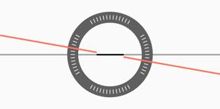 Valahányszor megnyomja az <B> gombot, megváltozik a kijelzőn látható elemek köre. Jelenítse meg az elektronikus horizontot. Vízszintes sík 2 Ellenőrizze a fényképezőgép dőlésszögét.