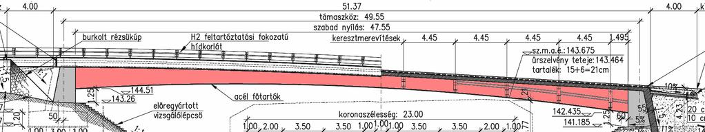 7. Egynyílású, hídfőbe befogott, öszvér felszerkezet technológiai vizsgálata 7.1.