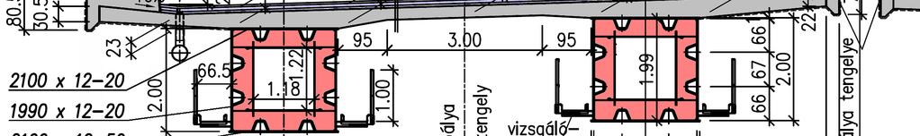 5.7. ábra M7 autópálya Zrínyi Miklós Mura-híd mederhídjának keresztmetszete 1 5.3.5. Az M43 autópálya Móra Ferenc Tisza-híd hullámtéri hídjai 5.