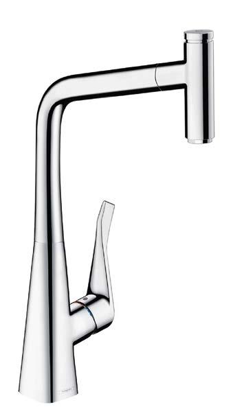 18 hansgrohe Konyhai csaptelep 71-es sorozat Select gombbal Tökéletes kezelhetőség és dizájn Új konyhai csaptelep dizájn a kényelmes és biztos kezelésért, a csukló kényelmetlen forgatása nélkül.