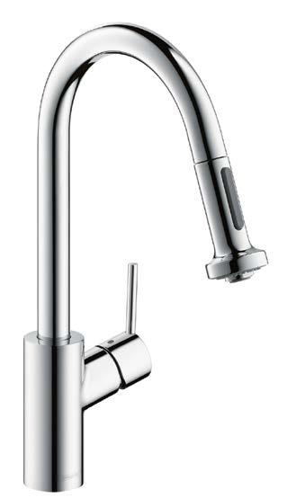 22 hansgrohe Konyhai csaptelep 52-es sorozat 2 vízsugár fajtával Nagyobb mozgásszabadság főzéskor és mosogatáskor A puritán és a lendületes vonalvezetésű dizájn eleganciát visz minden konyhába.