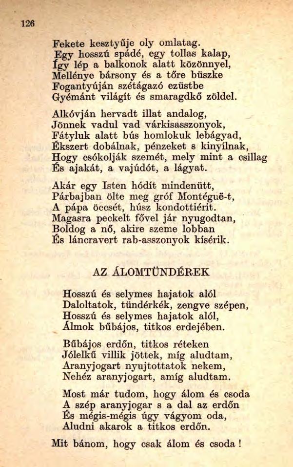 126 Fekete kesztyűje oly omlatag.