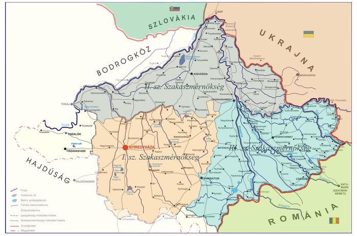 46. ábra. Felső-Tisza-vidéki Vízügyi Igazgatóság működési területe Forrás: https://www.fetivizig.