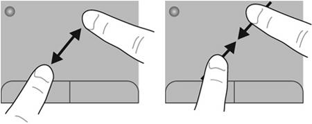 MEGJEGYZÉS: MEGJEGYZÉS: A görgetés sebességét az ujjak mozdításának sebessége határozza meg. A kétujjas görgetés gyárilag engedélyezve van.