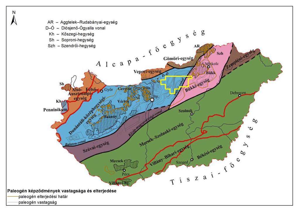 Hatvan Komplex érzékenységi és terhelhetőségi vizsgálati jelentés tervezet 1221 A terület nagyszerkezeti helyzete 122 A terület földtani viszonyai Magyarország területét két, egymástól jelentősen