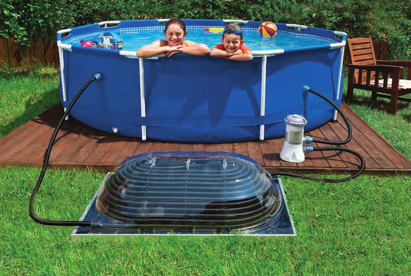 Szoláris medencemelegítő Solar AquaDome Grand A Palram cég csúcsminőségű, víztiszta, 100%-s UV védelemmel ellátott polikarbonátja,